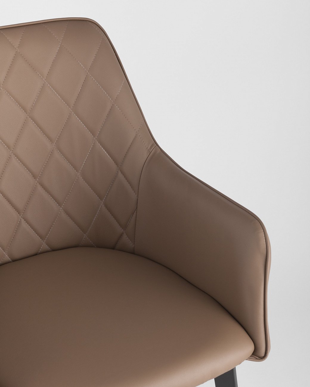 Стул со спинкой и подлокотниками коричневый из экокожи "Прайм" STOOL GROUP ДИЗАЙНЕРСКИЕ, ИНТЕРЬЕРНЫЕ 00-3946152 Коричневый  - Вид №8