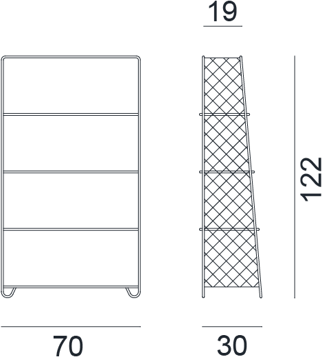 Gervasoni Открытый отдельно стоящий стальной книжный шкаф Cross sun-id-1456029 - Вид №2