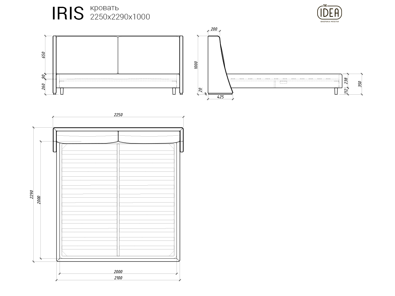 кровать IRIS 220 The IDEA кровать IRIS 220  - Вид №10