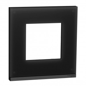NU600286 Рамка 1 пост UNICA PURE, горизонтальная, черное стекло, антрацит Schneider Electric Unica New