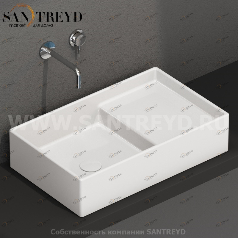 DI065BI Накладная раковина на столешницу  прямоугольная Ceramica Globo DISPLAY