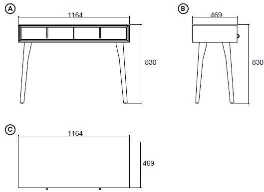 Enza Home Прямоугольная консоль с ящиками Netha sun-id-1513479 - Вид №3