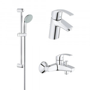 Набор смесителей GROHE Eurosmart New с душевым гарнитуром, хром (124354)