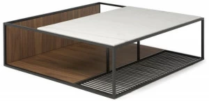 Natuzzi Квадратный журнальный столик с журнальной стойкой Fil rouge