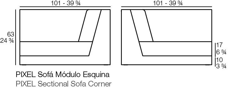 VONDOM Модульное угловое садовое кресло из виниловой ткани Pixel sun-id-1363340 - Вид №3
