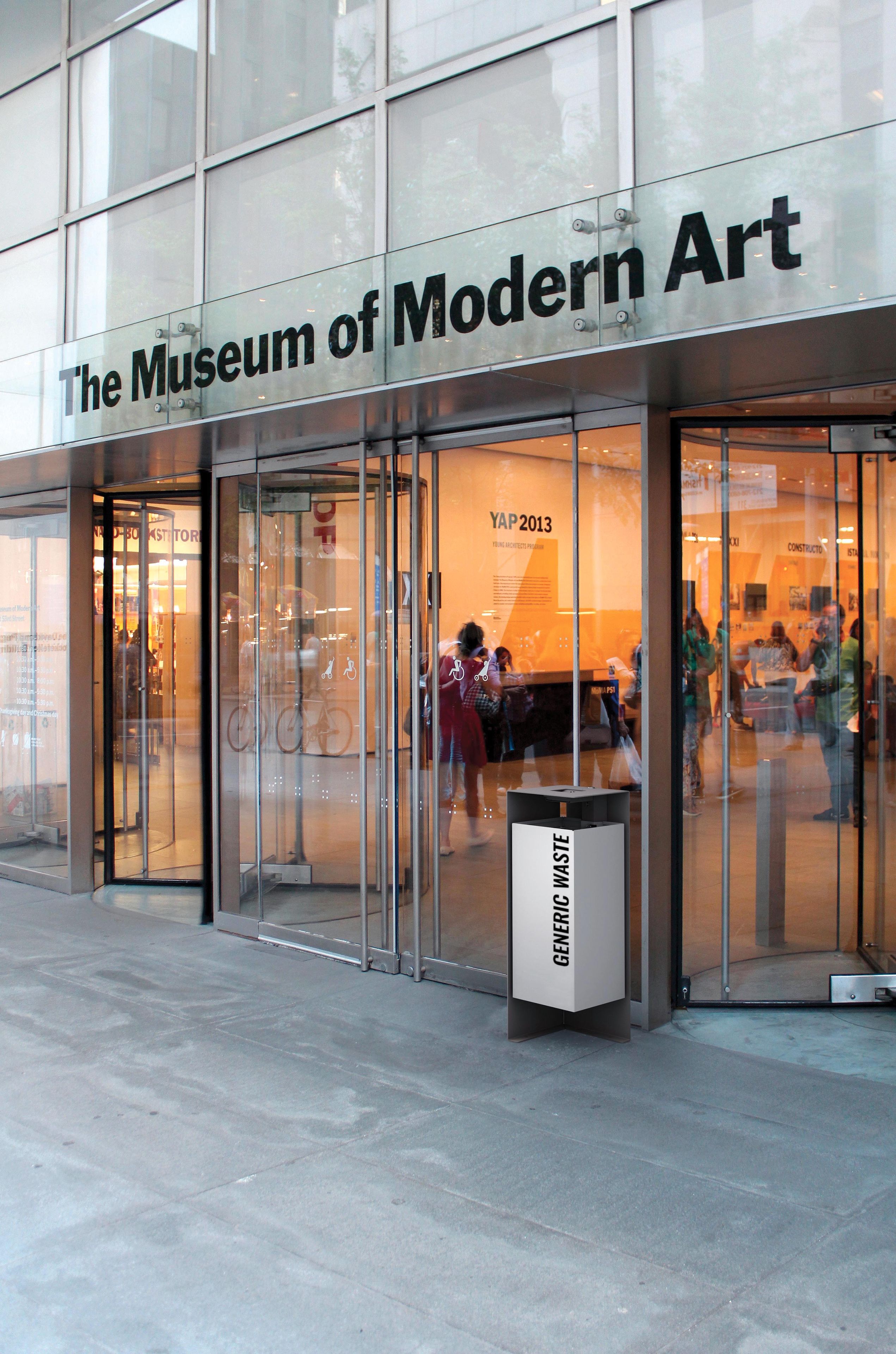 Оцинкованная стальная корзина для мусора с крышкой с пепельницей City Design DIVISION ARCH-00099491 - Вид №2