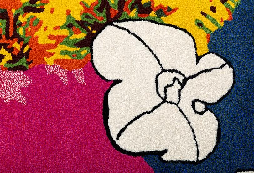 Diacasan Edition Прямоугольный шерстяной коврик с цветами ручной работы Sylvain & plume sun-id-1508210 - Вид №3