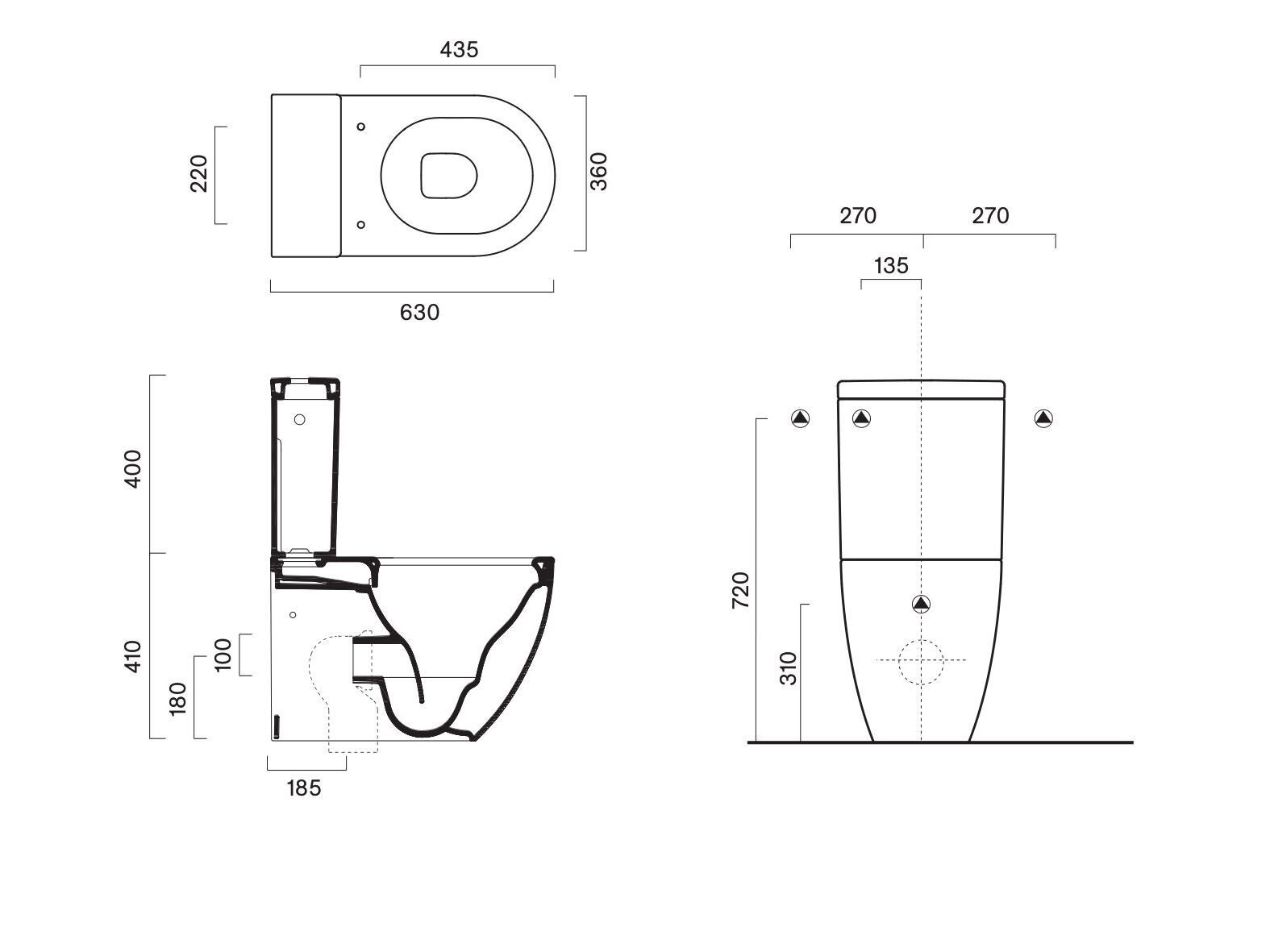 Пол керамический моноблочный туалет CERAMICA CATALANO сфера ARCH-00006694 - Вид №2