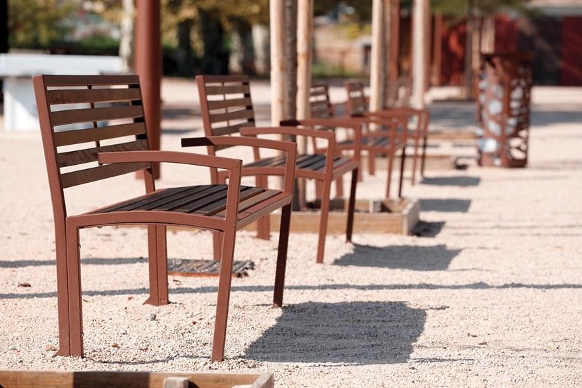 City Design Скамья из дерева с подлокотниками со спинкой Camilla Camilla - swb - Вид №1