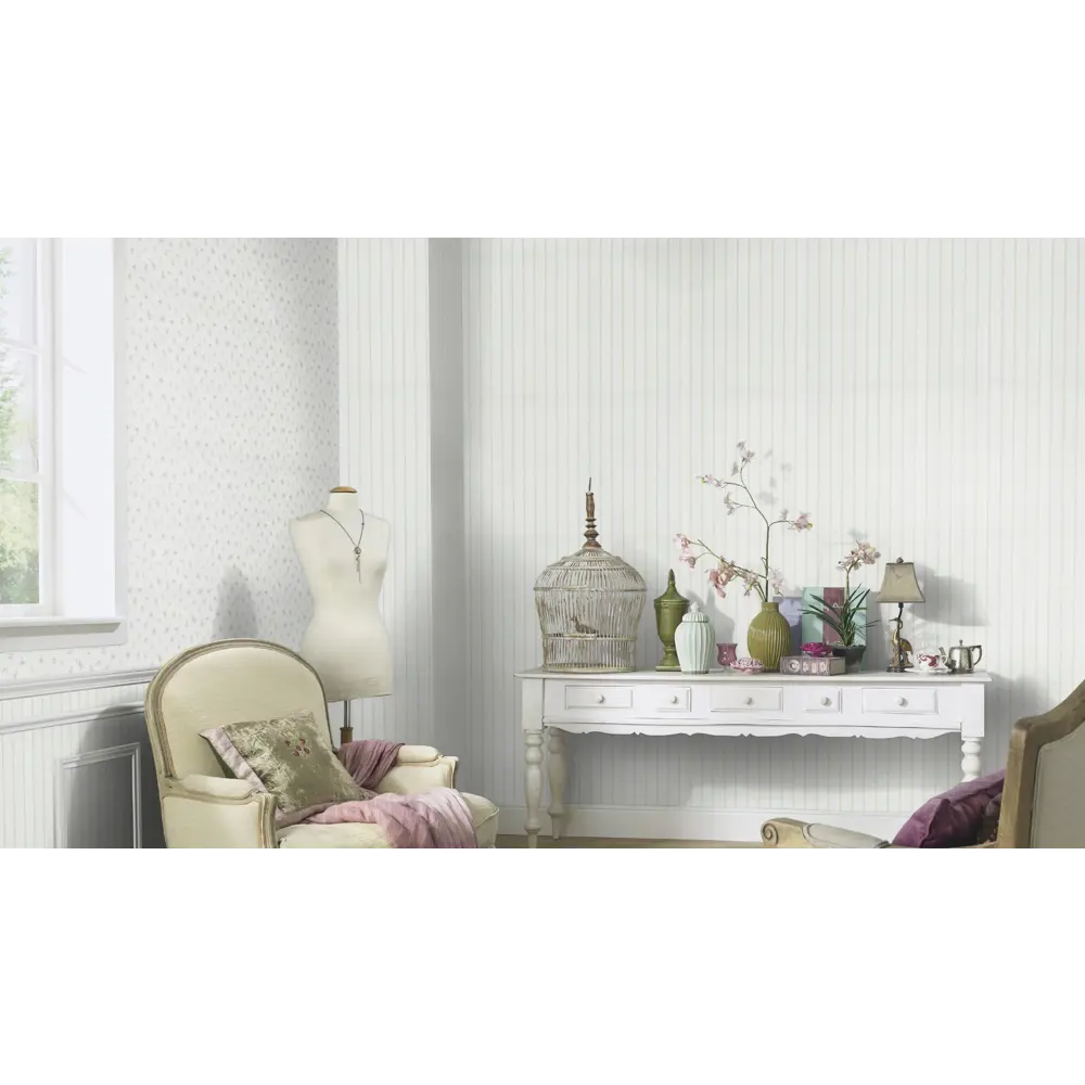 Обои флизелиновые Erismann Vie en rose белые 0.53 м 5827-05 STLM-2092804 - Вид №3