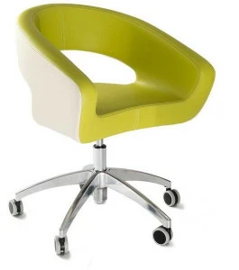 Vela Arredamenti Мягкое кресло из экокожи на колесиках