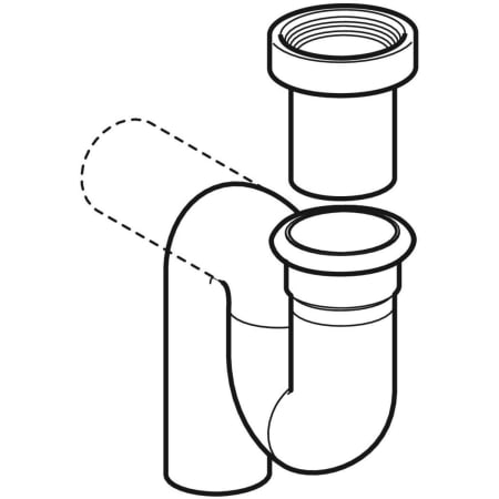 GEBERIT 167.733.16.1 Сифон Geberit для чаши «Генуя», горизонтальный выпуск  - Вид №1
