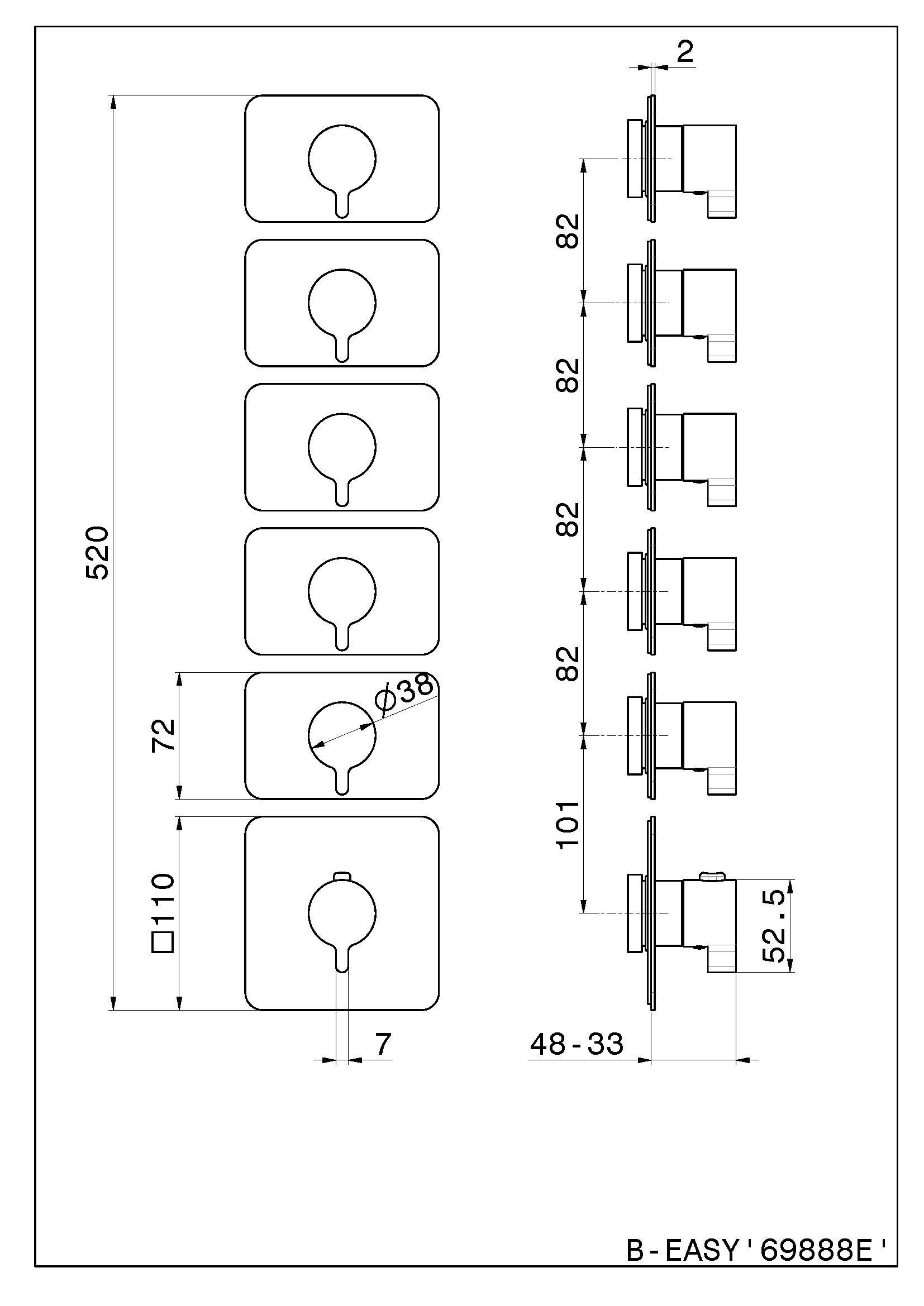 Термостатический встраиваемый смеситель для душа Newform B-EASY ARCH-00078825 - Вид №3