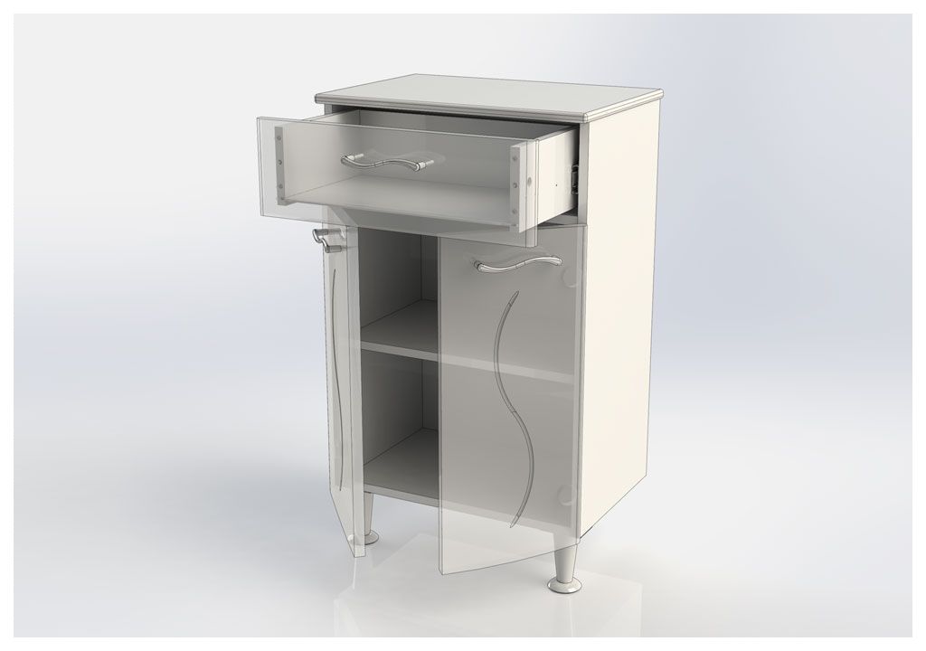 Тумба для ванной без раковины Aquanet Моника 50 белый 00186779 - Вид №7