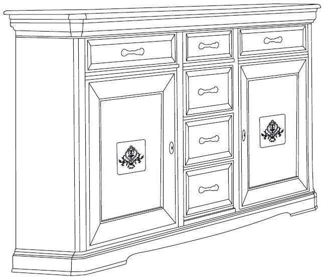 Arvestyle Буфет из массива дерева с распашными дверцами с ящиками Exclusive Ks-e310 - Вид №5