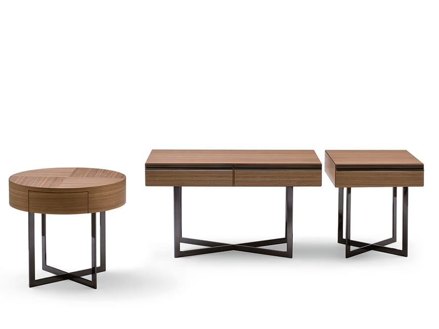 Квадратная прикроватная тумбочка из дерева с ящиками BODEMA профиль ARCH-00046741 - Вид №1