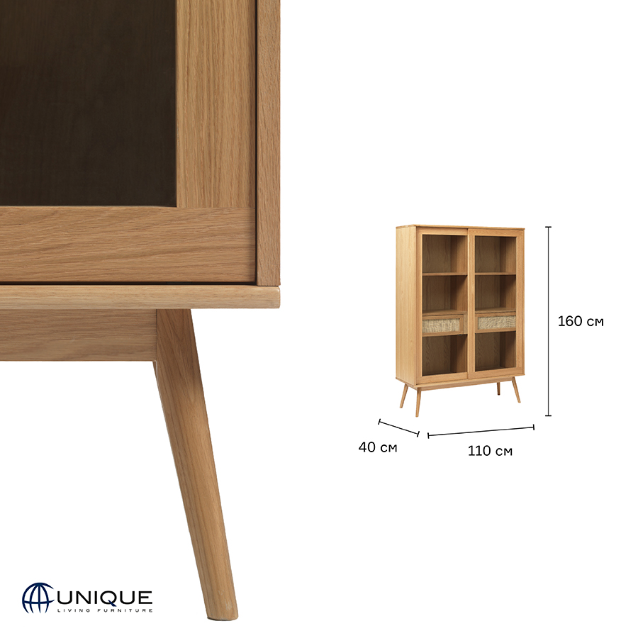 43280200 Шкаф книжный , barrali, 110х40х160 см Unique Furniture  - Вид №7