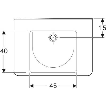 128661000 Раковина Geberit Renova Comfort Square, безбарьерная Geberit  - Вид №26