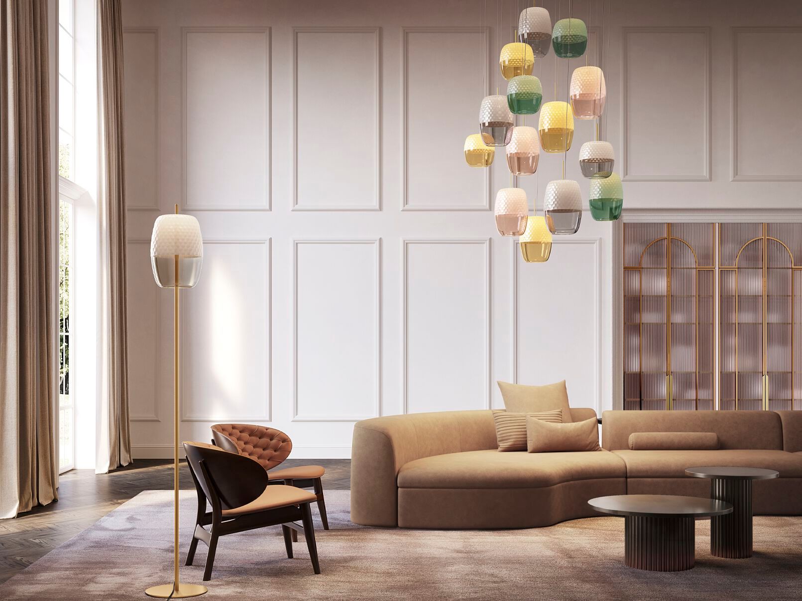 Выдувное стекло с регулируемой яркостью светодиодный торшер Panzeri Адамас ARCH-00014811 - Вид №3