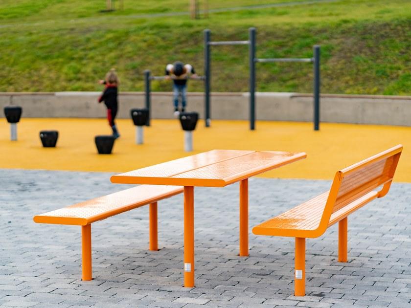 VESTRE Скамья из оцинкованной стали со спинкой April sun-id-1485855 - Вид №2