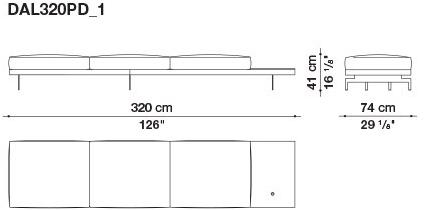 B&B Italia 3-х местный тканевый диван с шезлонгом Dock sun-id-1355318 - Вид №203