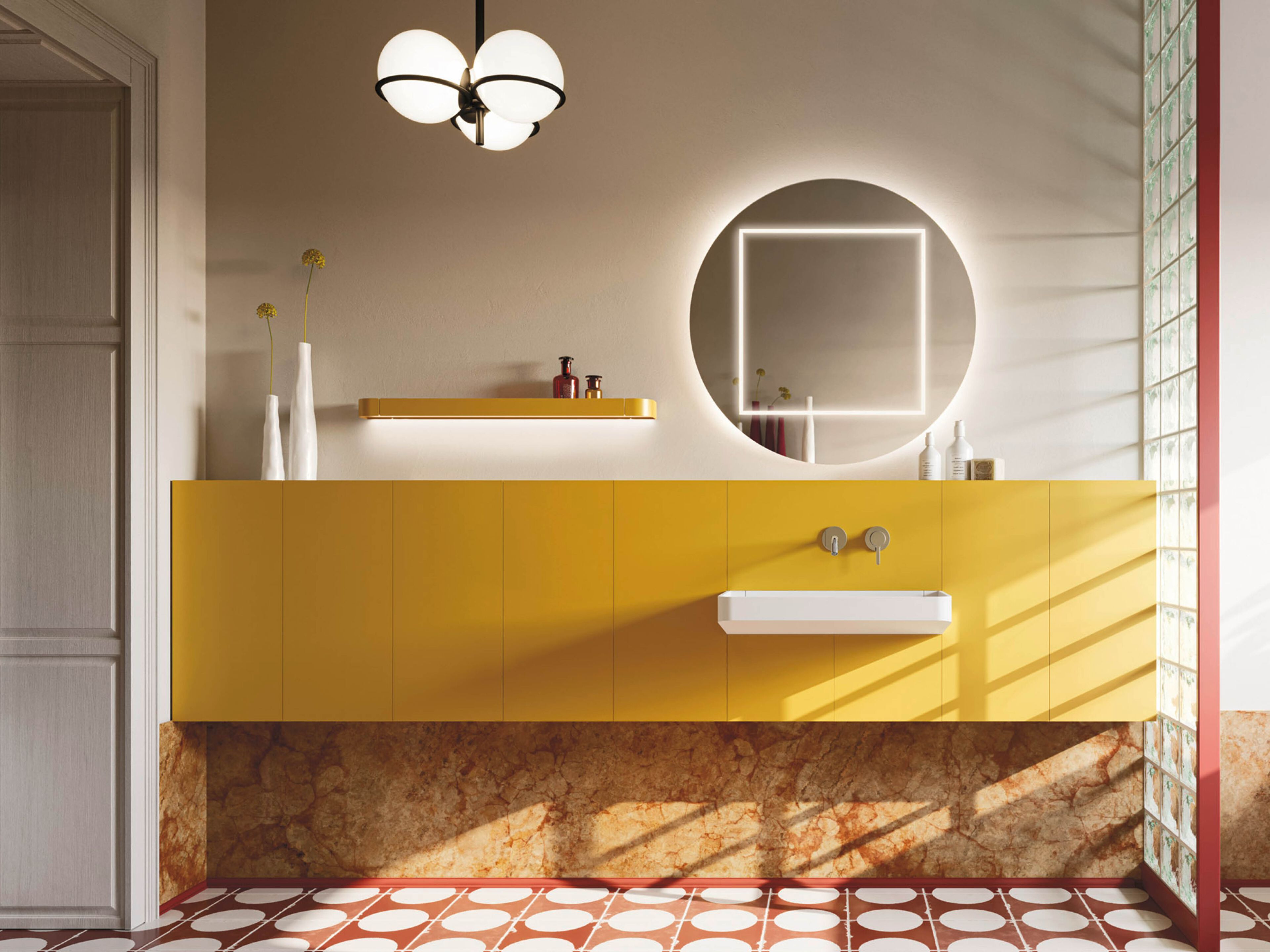 Модульный шкаф для умывальника с раковиной из Ocritech Arbi Arredobagno Over ARCH-00022864