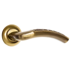 Ручки дверные на розетке Renz DH (N) 39-08, ЦАМ ,цвет античная бронза