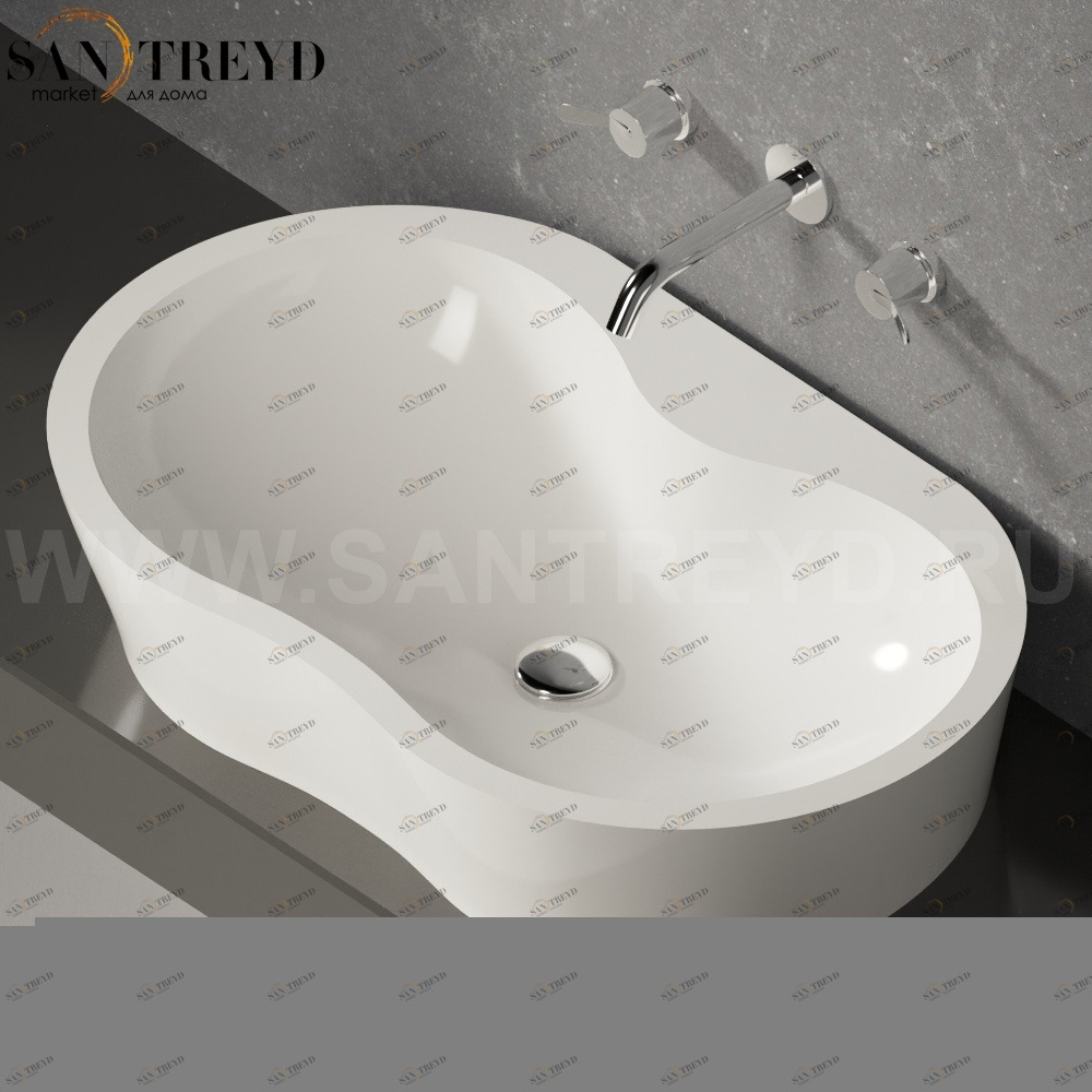 ACER0780P000ZZ Накладная раковина на столешницу  овальная Agape 