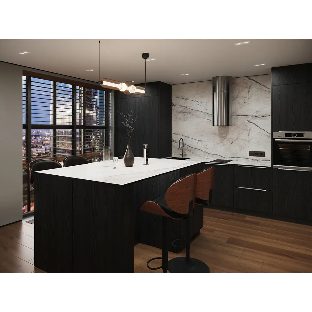 Фальшпанель Konsensa Канск черная матовая для кухонных шкафов 58x214 см 89423390 STLM-1578593 - Вид №10