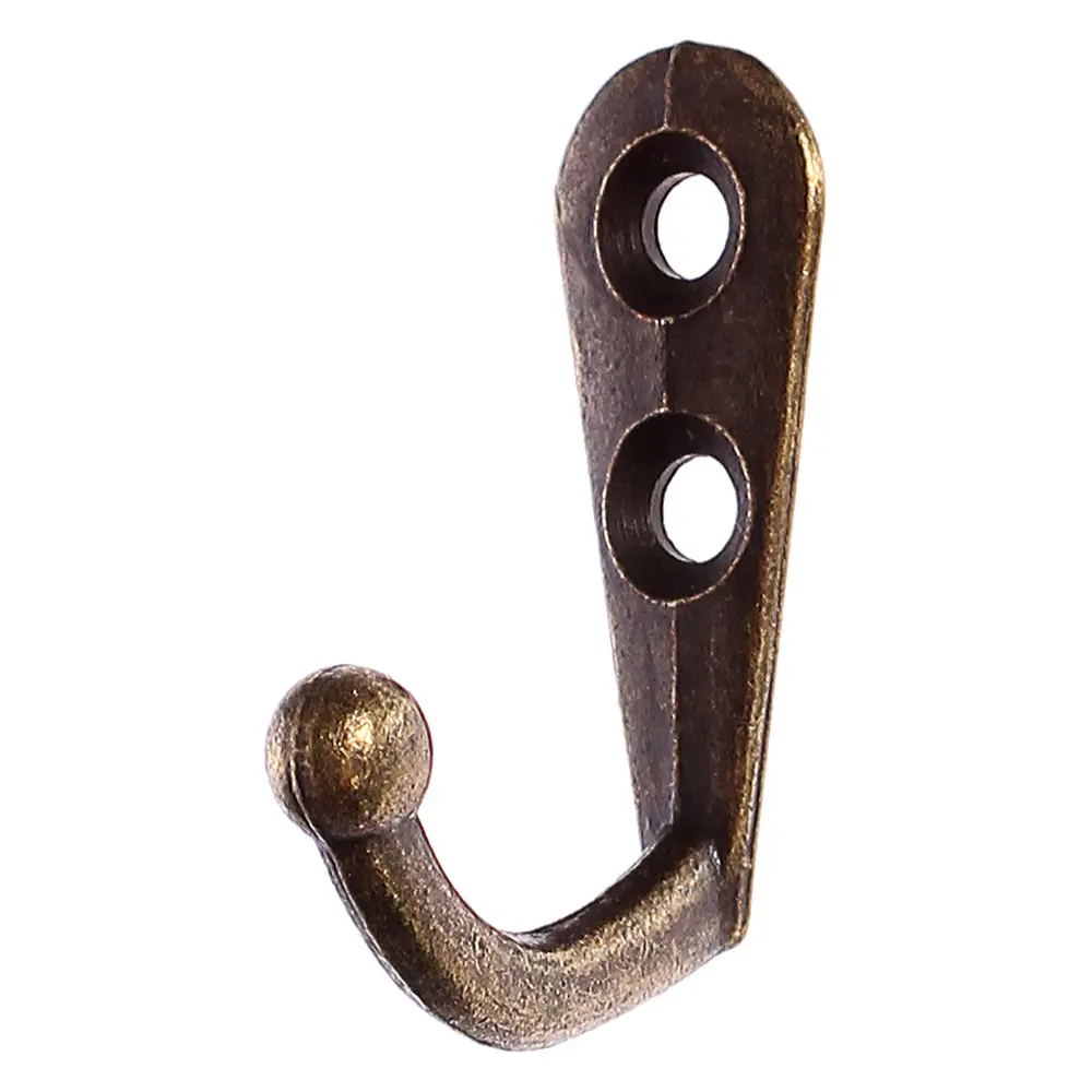 Крючок декоративный 30х20 мм латунь цвет бронзовый ЛЕВША STLM-2140154