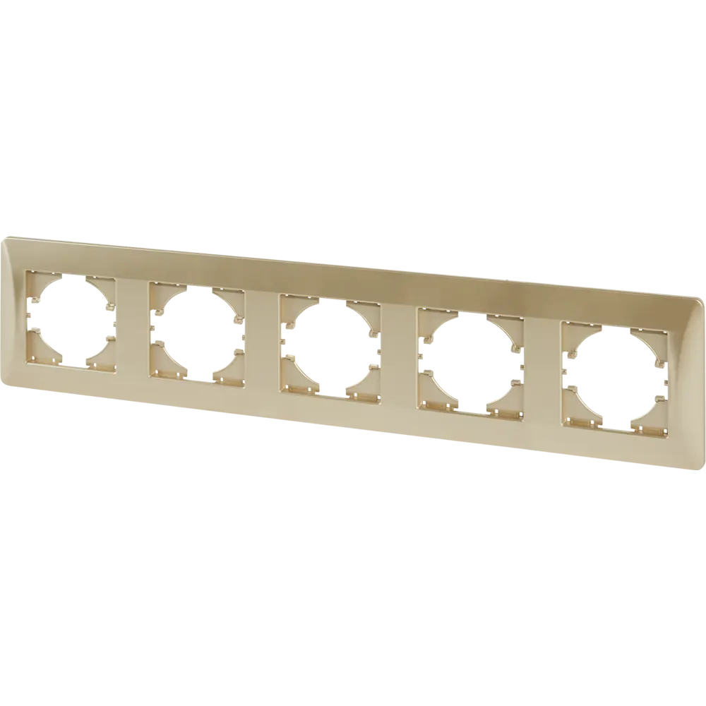 Рамка GUSI Electric Ugra для розеток и выключателей на 5 постов в цвете шампань 83865118 STLM-0045262 - Вид №1