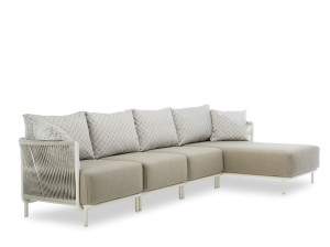 Плетеный диван-шезлонг с полиэфирной веревкой