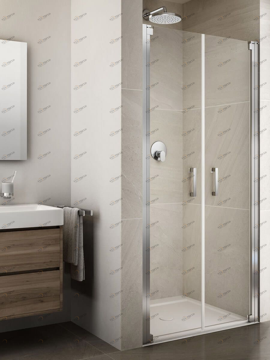 Распашные двери в нишу Provex Jolly JP 0070 JP 05 GL с боковым элементом 0070JP05GL