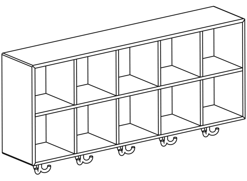 M20.02.002 Двойной модуль, 5 мест с тройным крючком HEWI Kids - Вид №3