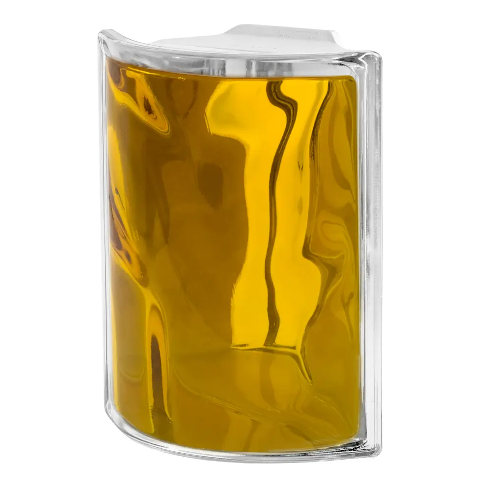 Стеклоблок Vitrablock Волна окрашенный внутри угловой цвет медовый STLM-2187395