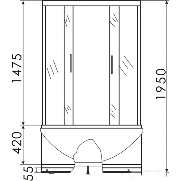 Душевая кабина Erlit ER0509T-C3 90х90 выс.мат.ст.хр.проф.(1  ER0509-T-C3 131588 - Вид №1
