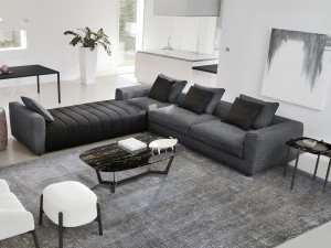 Угловой диван из ткани