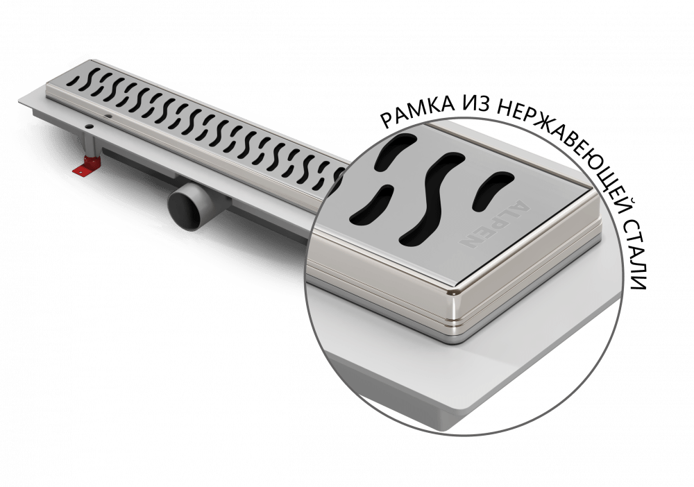 Водоотводящий желоб ALPEN Harmony ALP-450HN с рамкой  - Вид №4