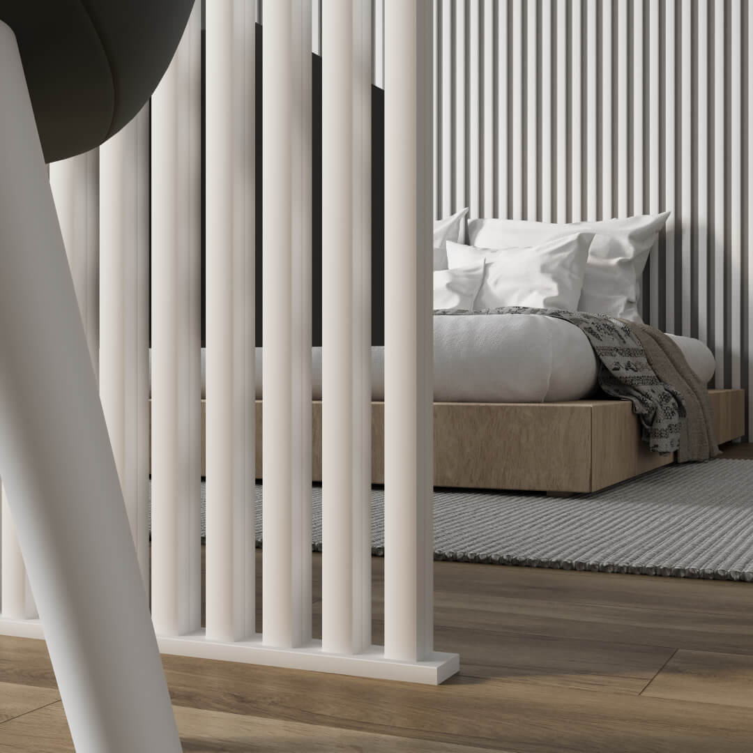 Интерьерная рейка МДФ STELLA Милана Белый 20*30*2700 (уп.8 шт.) Standart STSR-818 - Вид №7