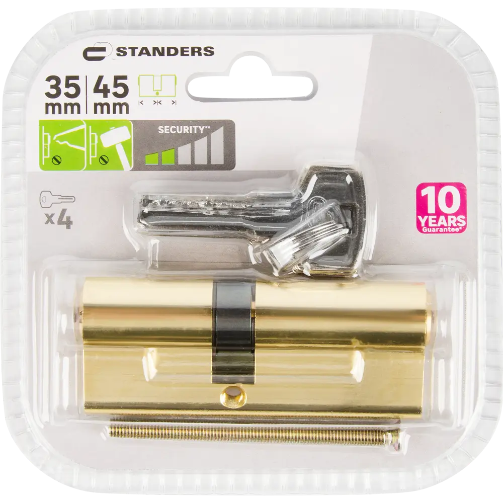 Цилиндр дверной Standers TTAL1-3545GD золотистый с ключами 82625310 STLM-0032185 - Вид №4