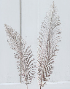 1446 394 a2 Стебель искусственного папоротника с глиттером, 78 см, шампанское-камелия H-andreas 