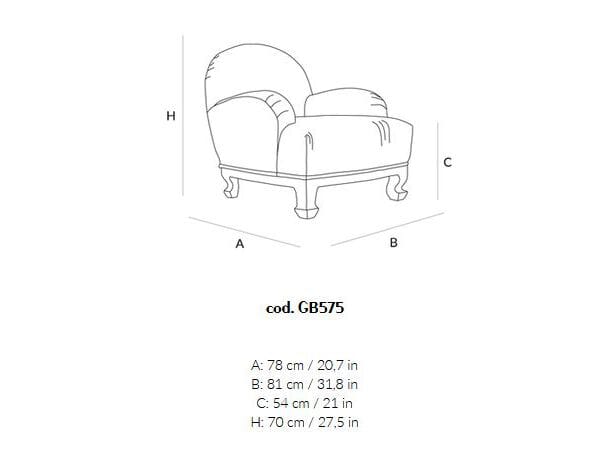 Тканевое кресло с подлокотниками Lando CURVY ARCH-00133928 - Вид №3