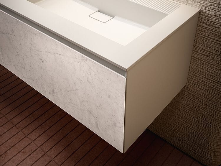 Мраморный подвесной умывальник со встроенной раковиной Inbani слой ARCH-00130412 - Вид №6