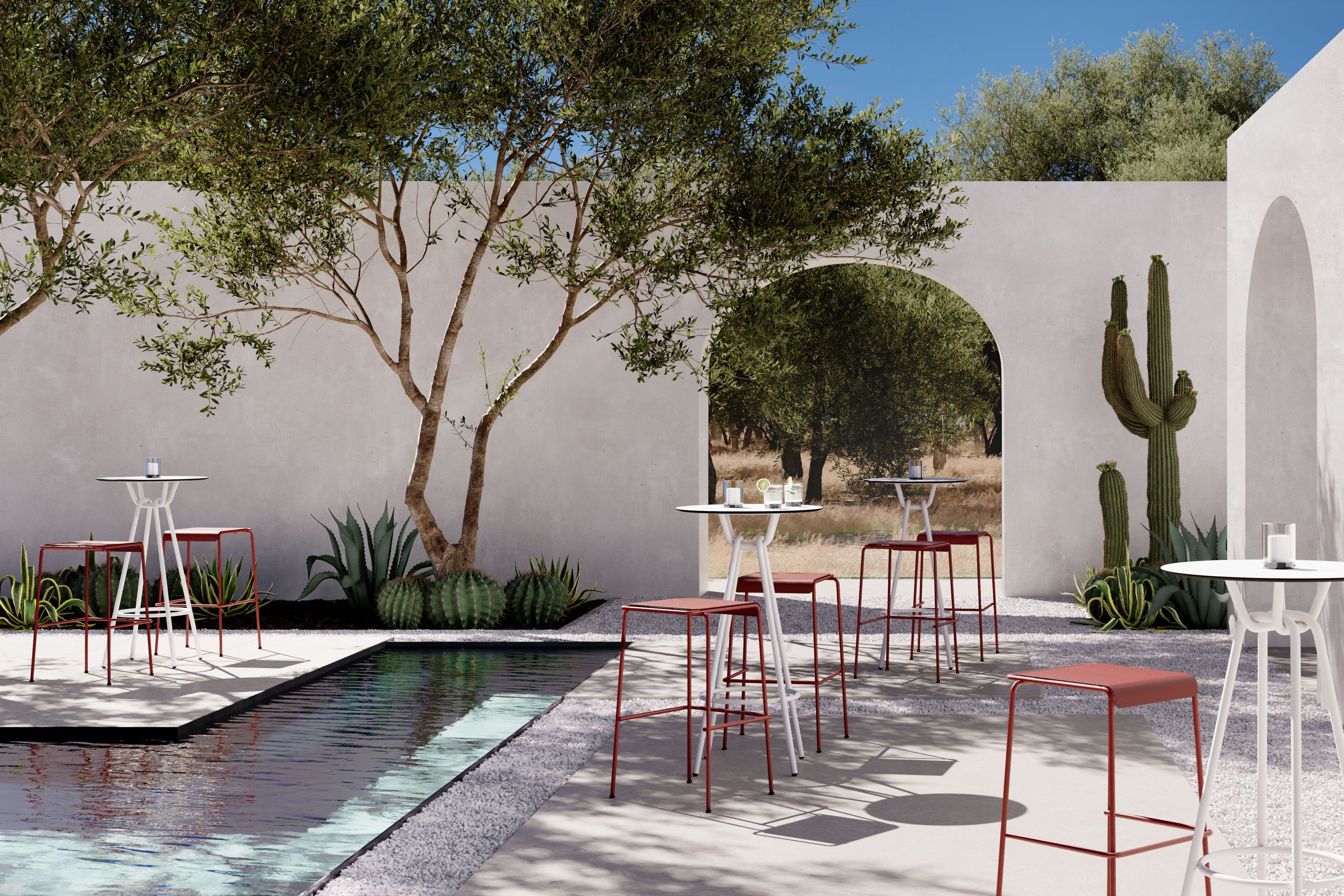 Высокий стул из нержавеющей стали с подставкой для ног Kastel Koki ARCH-00072557 - Вид №11