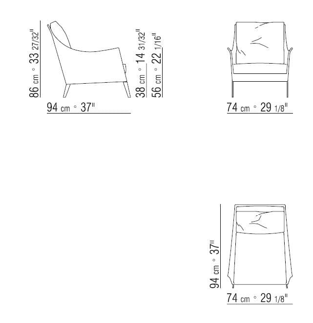 Кожаное кресло с подлокотниками Flexform ARCH-00054550 - Вид №2