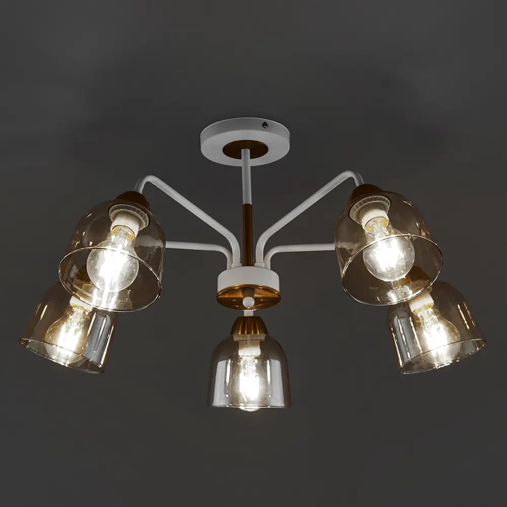 Люстра подвесная Альфа 6, 5 ламп, 40 м², цвет шампань De Markt STLM-2174348 - Вид №3