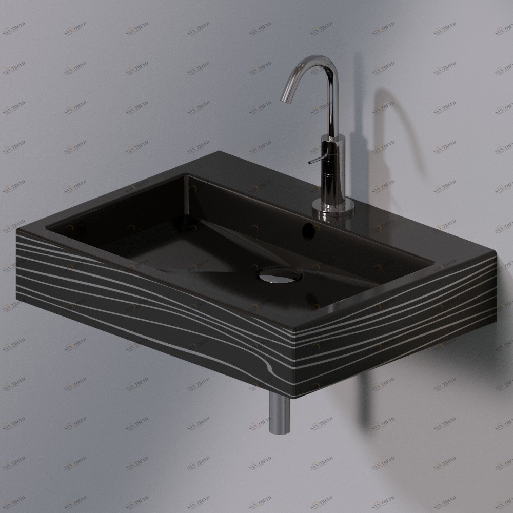 L267411P Подвесная раковина настенная прямоугольная A. e T. Italia Tank черная AeT ITALIA