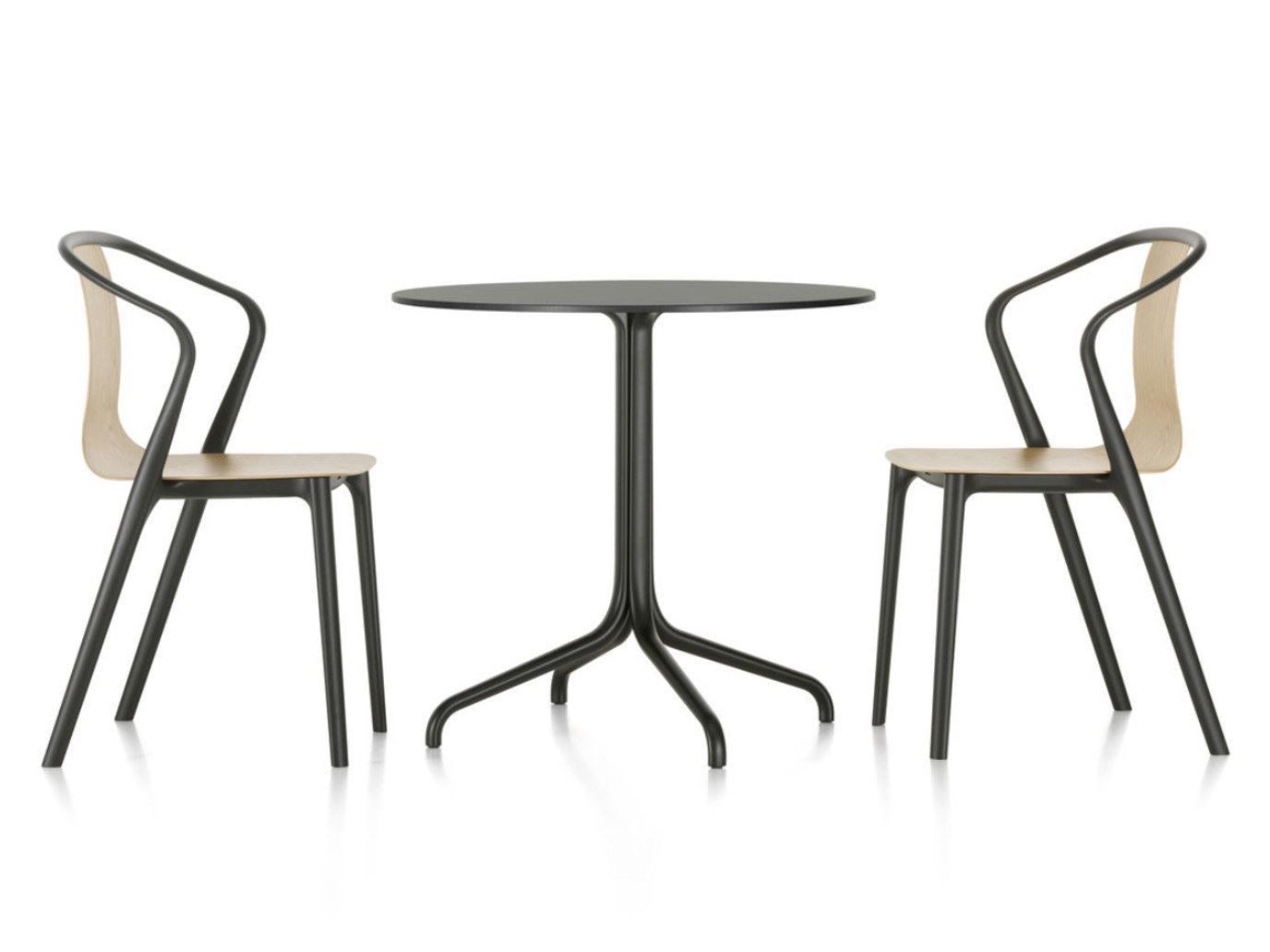 Круглый стол со стальным основанием и деревянной столешницей VITRA Belleville Table ARCH-00025779 - Вид №2