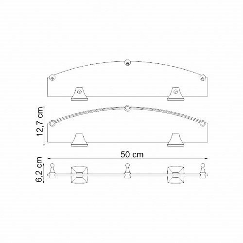K-2544 Wern (ранее К-2524) Полка стеклянная с бортиком WasserKRAFT Wern K-2500  - Вид №2