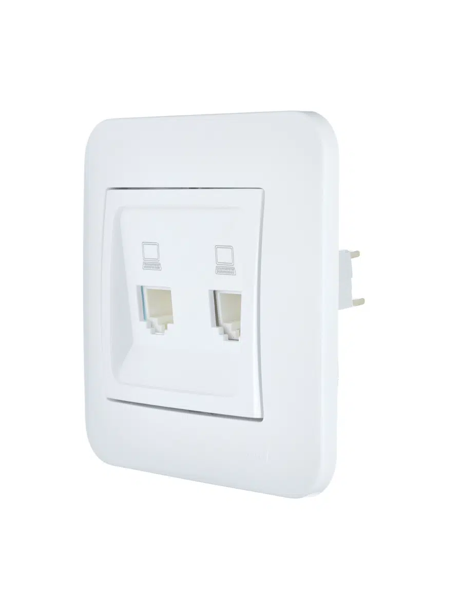 ASTI Розетка компьютерная двойная белая LEZARD 7081-0202-141 - Вид №3